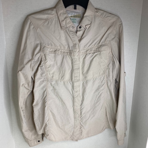 Insect Shield Womens Sz S Long Sleeve Button Up Shirt Top Blouse Repellent Appar - Picture 1 of 5